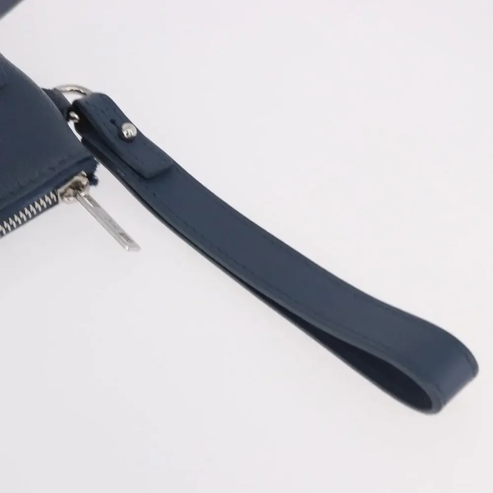 Louis Vuitton Leather Takeoff Pouch Blue